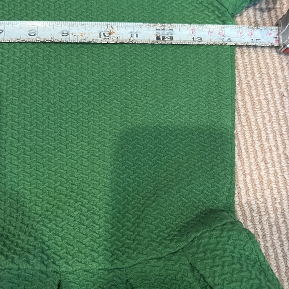 GANNI Green Textured Knit Drop Waist Fit & Flare green Dress size S/M - Picture 8 of 14